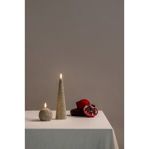 Uyuni Led-kynttilä pallo glitterillä 7 x 7 cm, shampanja