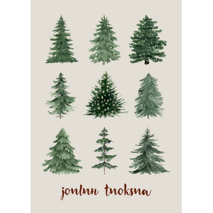 Joulun tuoksua joulukortti, kuuset