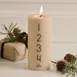 Ib Laursen Advent candle 15 cm, sand/brown