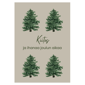 Kiitos ja ihanaa joulun aikaa joulukortti, kuuset