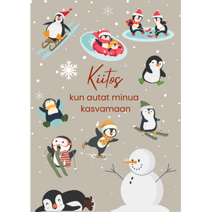 Kiitos kun autat minua kasvamaan joulukortti, kollaasi