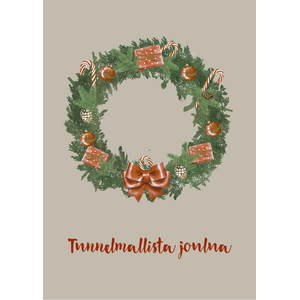 Tunnelmallista joulua joulukortti, kranssi