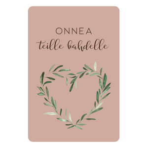 Onnea teille kahdelle kortti, sydän
