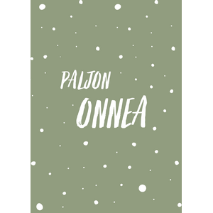 Paljon onnea kortti, vihreä