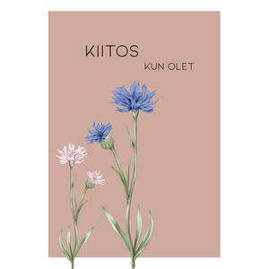 Kiitos kun olet kortti, kaksi kukkaa