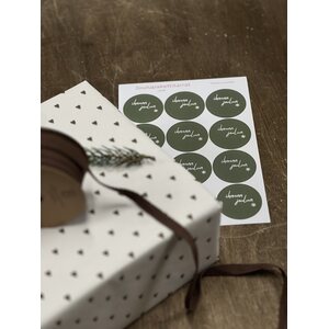 Ib Laursen Brown hearts gift wrapping paper 52,5 cm x 2 m