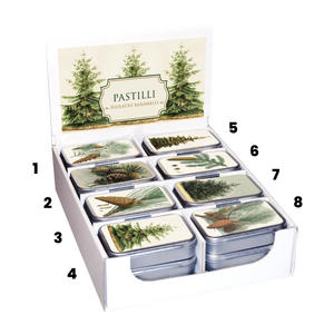 Sköna Ting kuuset ja kävyt pastillirasia suolattu karamelli - VALITSE MALLI