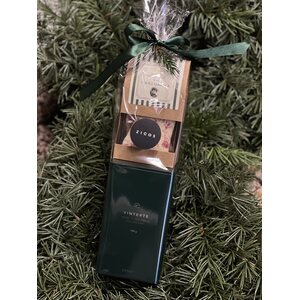 Lahjapakkaus vihreä talvitee ja valkosuklaa