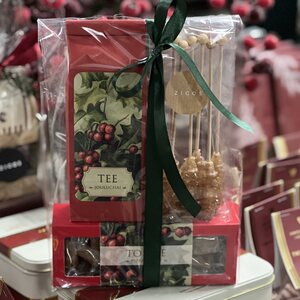 Lahjapakkaus joulutee ja piparkakkutoffee