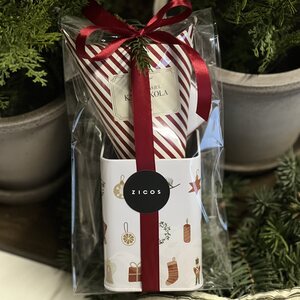 Lahjapakkaus nekkutoffeet ja metallipurkki