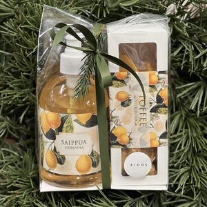 Lahjapakkaus Sköna Ting toffee ja saippua (sitruuna)