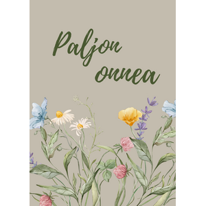 Paljon onnea kortti, kukkaniitty