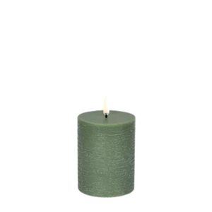 Uyuni Led-kynttilä rustiikki 7,8 x 10,1 cm, Olive green