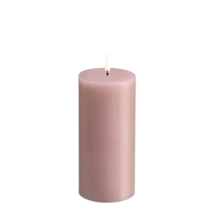 Uyuni Led-kynttilä sileä 7,8 x 15,2 cm, Rose powder