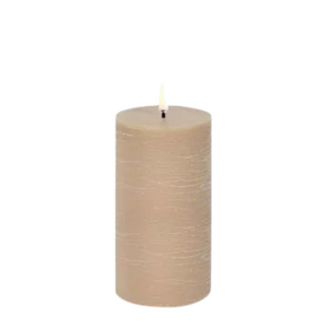 Uyuni Led-kynttilä rustiikki 7,8 x 15,2 cm, Beige