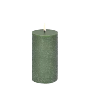 Uyuni Led-kynttilä rustiikki 7,8 x 15,2 cm, olive green