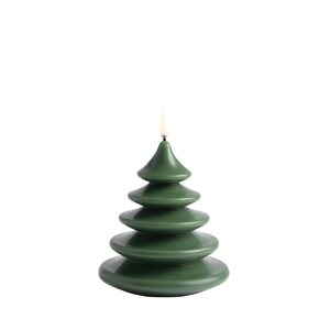 Uyuni Led-kynttilä joulukuusi sileä 13 x 15 cm, olive green TULOSSA vk 40-41