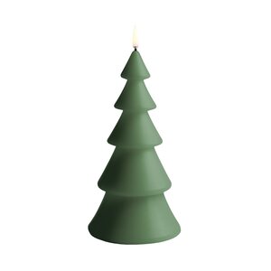 Uyuni Led-kynttilä joulukuusi sileä 10 x 20 cm, olive green TULOSSA vk 40-41