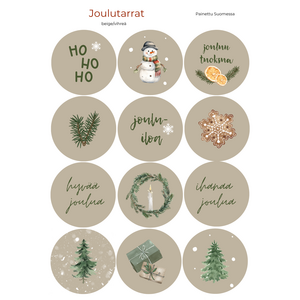 Joulutarrat 12 kpl, beige/vihreä