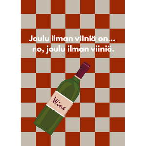 Joulu ilman viiniä -hauska joulukortti