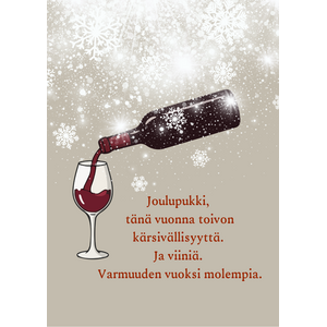 Joulupukki, tänä vuonna toivon -hauska joulukortti – viini