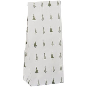 Ib Laursen Gift bag Green Christmas trees XS 9 x 22,5 x 6 cm