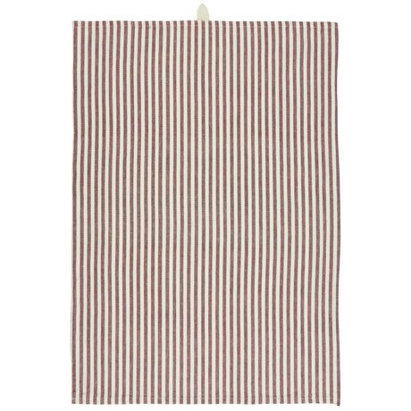 Ib Laursen Raidallinen keittiöpyyhe 50 x 70 cm, valkoinen/punainen