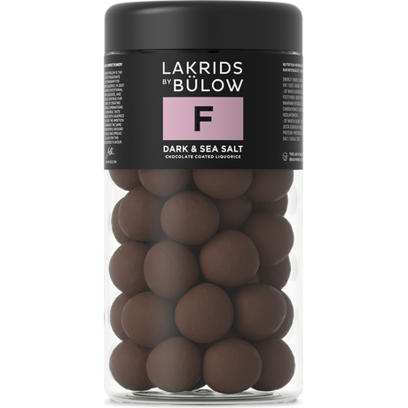 Lakrids By Bulow F - Dark & seasalt suklaakuorrutteinen lakritsi 295 g, regular