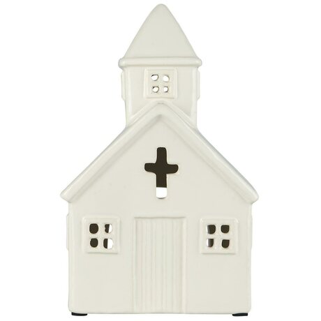 Ib Laursen Kirkko kynttilälyhty luonnonvalkoinen, 11 x 21 x 12,5 cm