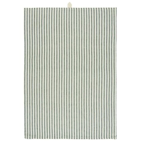 Ib Laursen Raidallinen keittiöpyyhe 50 x 70 cm, valkoinen/vihreä
