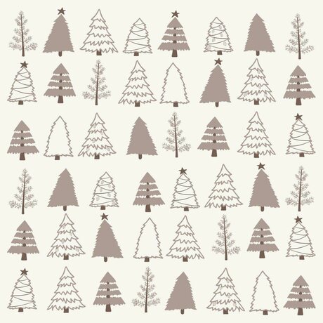 Ib Laursen Christmas trees servetit 20 kpl/pkt, 33 x 33 cm, valkoinen/ruskea