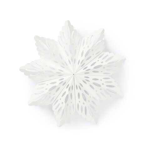 Nordstjerne Lumihiutale paperikoriste 30 cm, valkoinen