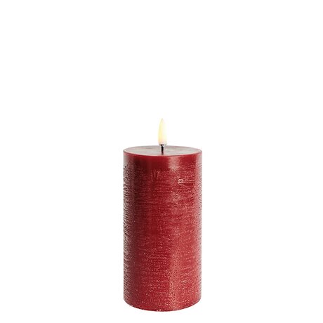 Uyuni Led-kynttilä rustiikki 7,8 x 15 cm, carmine red
