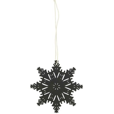 Ib Laursen Paperinen lumihiutale/tähti 7,5 cm, musta