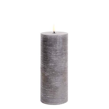 Uyuni Led-kynttilä rustiikki 7,8 x 20 cm, grey