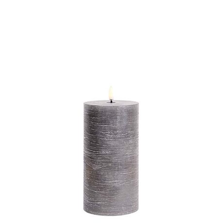Uyuni Led-kynttilä rustiikki 7,8 x 15 cm, grey