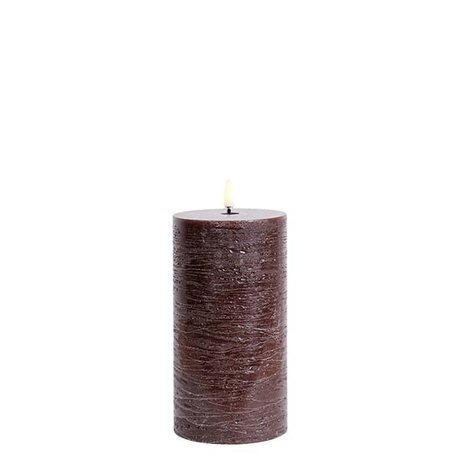 Uyuni Led-kynttilä rustiikki 7,8 x 15 cm, brown