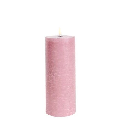 Uyuni Led-kynttilä rustiikki 7,8 x 20 cm, dusty rose