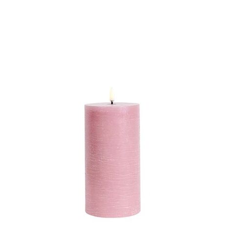 Uyuni Led-kynttilä rustiikki 7,8 x 15 cm, dusty rose