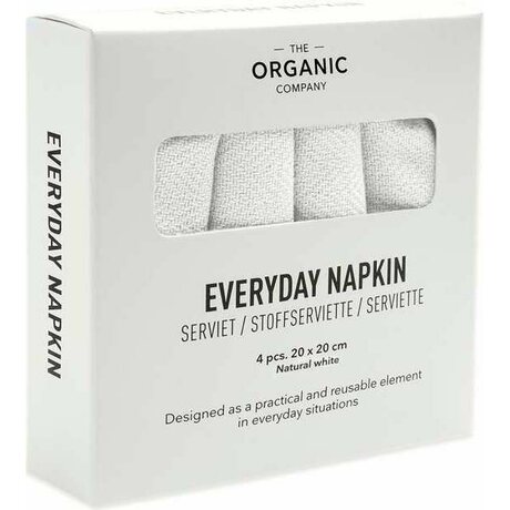 The Organic Company Everyday napkin 4 kpl/pkt, valkoinen