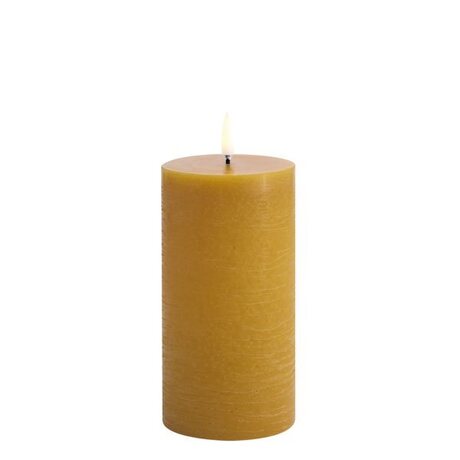 Uyuni Led-kynttilä rustiikki 7,8 x 15,2 cm, curry yellow
