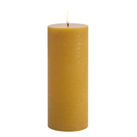 Uyuni Led-kynttilä rustiikki 7,8 x 20,3 cm, curry yellow