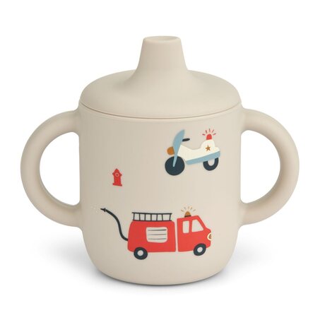 Liewood Neil Sippy Cup w/handles Emergency vehicle / Sandy