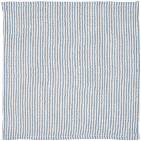 Ib Laursen Napkin double weaving light blue/white stripes