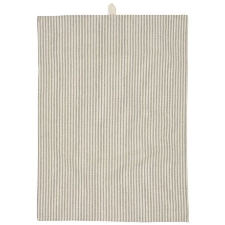 Ib Laursen Kitchen towel Asger natural w/thin dusty blue stripes, 50 x 70 cm