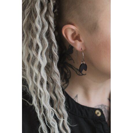 Littlebit Design MORE URBAN hook earrings 50 mm, matte black