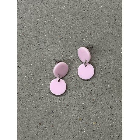 Littlebit Design Tele stud earrings rosa, 25 mm