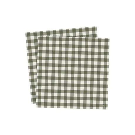 Ernst Checkered napkins 33 x 33 cm 20 pcs/pkt, green/sand