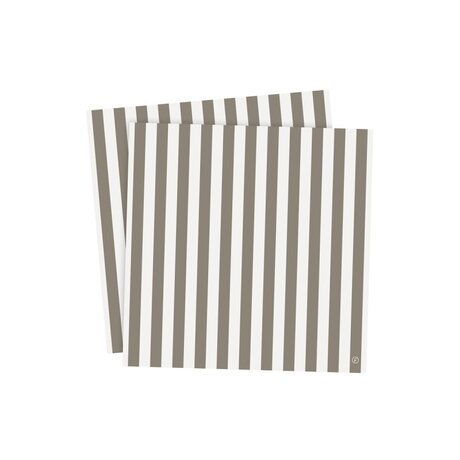 Ernst Striped napkins 33 x 33 cm 20 pcs/pkt, brown/white