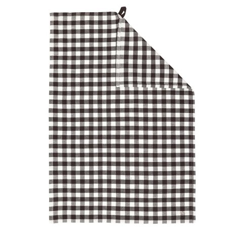 Ernst Checkered kitchen towel 47 x 70 cm, dark brown/white